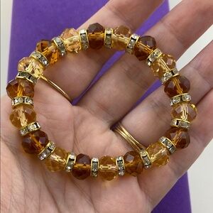 💛 Elegant Citrine Crystal Stretch Bracelet